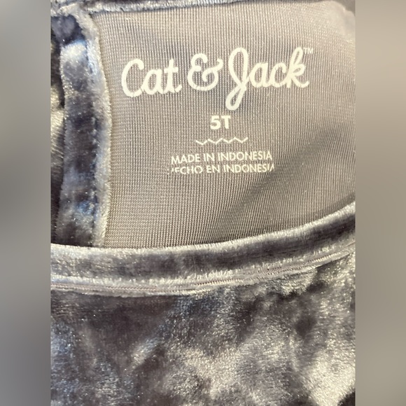 Cat & Jack silver grey velour tiered dress girls age 5 years - Picture 4 of 6